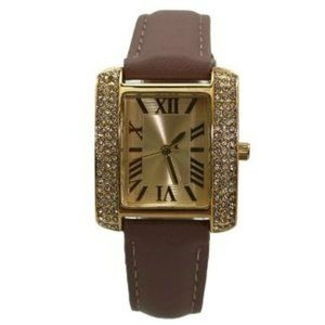 Olivia Pratt Soft Faux Leather and Rhinestones Women Watch